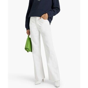 Ganni White High Rise Flare & Wide Leg Jeans